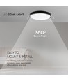 36W LED loftslampe - IP44, Ø35cm, sort kant, Samsung LED chip
