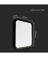 18W LED loftslampe - 25 x 25cm, sort kant, Samsung LED Chip, inkl. lyskilde