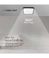 18W LED loftslampe - 25 x 25cm, sort kant, Samsung LED Chip, inkl. lyskilde