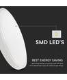 36W LED sensorlampe - Ø42cm, IP44, hvid kant, Samsung Chip, indbygget mikrobølgesensor