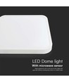 36W LED sensorlampe - IP44, 42 x 42cm, Samsung LED Chip, hvid kant, fjernbetjening, indbygget sensor, inkl. lyskilde