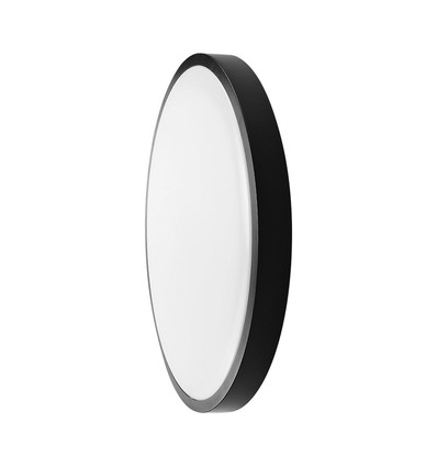 18W LED sensorlampe - IP44, Ø29,5cm, Sort kant, indbygget sensor, fjernbetjening, inkl. lyskilde