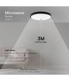 18W LED sensorlampe - IP44, Ø29,5cm, Sort kant, indbygget sensor, fjernbetjening, inkl. lyskilde