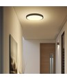 24W LED sensorlampe - IP44, Ø35cm, sort kant, indbygget sensor, fjernbetjening, inkl. lyskilde