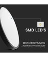 24W LED sensorlampe - IP44, Ø35cm, sort kant, indbygget sensor, fjernbetjening, inkl. lyskilde