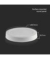 12W LED loftslampe - Ø16,7cm, 6500K - kold hvid, IP20, hvid kant, rund, 5 års garanti
