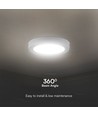 12W LED loftslampe - Ø16,7cm, 6500K - kold hvid, IP20, hvid kant, rund, 5 års garanti