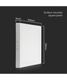 18W kvadratisk LED loftlampe - 1800lm, 3000K, varm hvid, backlit panel