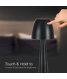3W genopladelig LED bordlampe, sort - Dæmpbar CCT, 3-trins touch, inkl. USB kabel