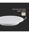 24W Ø29,5cm LED indbygningspanel - Samsung LED chip, 6500K, 110lm/W, Hul: Ø27,5-28 cm, Mål: Ø29,5 cm