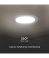 24W Ø29,5cm LED indbygningspanel - Samsung LED chip, 6500K, 110lm/W, Hul: Ø27,5-28 cm, Mål: Ø29,5 cm
