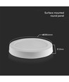 24W Samsung Chip LED panel - Rund, Ø28,5cm, varm hvid, hvid kant, bagbelyst mini panel