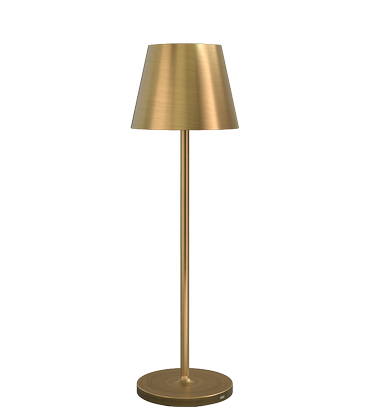 Calida Opladelig bordlampe - udendørs, 2700K, RA97, dæmpbar, messing
