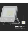 50W LED projektør - IP65, Sort, arbejdslampe, Samsung chip, 4000K, grå, matteret glas
