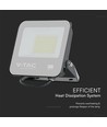50W LED projektør - IP65, Sort, arbejdslampe, Samsung chip, 4000K, grå, matteret glas