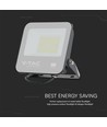 50W LED projektør - IP65, Sort, arbejdslampe, Samsung chip, 4000K, grå, matteret glas