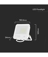 50W LED projektør - IP65, Hvid, arbejdslampe, Samsung chip, 6500K, grå matteret glas
