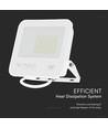 50W LED projektør - IP65, Hvid, arbejdslampe, Samsung chip, 6500K, grå matteret glas