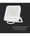 50W LED projektør - IP65, Hvid, arbejdslampe, Samsung chip, 6500K, grå matteret glas