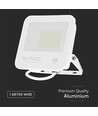 50W LED projektør - IP65, Hvid, arbejdslampe, Samsung chip, 6500K, grå matteret glas