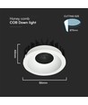 12W Ø8,6cm Blændfri CCT Downlight RA90 - Hul: Ø7,5 cm, Mål: Ø8,6 cm, 3 lyskulører, hvid front, Honeycomb