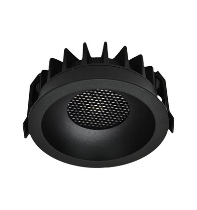 18W Ø10,6cm Blændfri CCT Downlight RA90 - Hul: Ø95mm, Ydre mål: Ø10,6 cm, 3 lyskulører, sort front, Honeycomb