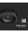 18W Ø10,6cm Blændfri CCT Downlight RA90 - Hul: Ø95mm, Ydre mål: Ø10,6 cm, 3 lyskulører, sort front, Honeycomb