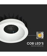 24W Ø13,5cm Blændfri CCT Downlight RA90 - Hul: Ø11,5 cm, Mål: Ø13,5 cm, 3 lyskulører, hvid front, Honeycomb