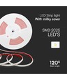 5m 12,5W/m COB-LED strip - IP65 vandtæt, 286 LED pr. meter, 6500K, 8mm bredde