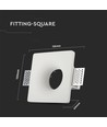 Firkantet GU10 gips indbygningsspot - Hvid, 123x123 mm hul, IP20, uden lyskilde