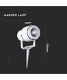 12W LED havespot med spyd - IP65, Grønt lys, hvidt kabinet, aluminium
