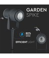 12W LED havespot med spyd - IP65, Grøn kulør, grå hus, 20 grader, aluminium