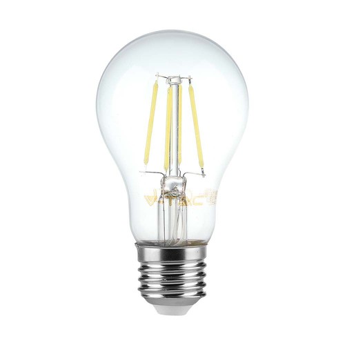 E27 12W LED filament pære - A60, 1521lm, klart glas, 4000K