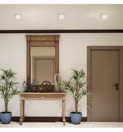 GU10 gips indbygningsspot - Firkantet, hvid, hul: 125x125mm, uden lyskilde