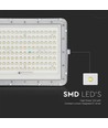 VT LED Solar Projektør 180W - 6400K, 16000 mAh Batteri, 3m Kabel, Smart IR Fjernbetjening, Hurtig Opladning, Hvid