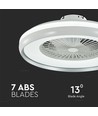 45W ventilator med loftslys RF kontrol CCT: 3 i 1 - AC motor, grå ring