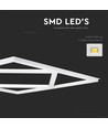Hexagon Diamant 60x60 LED Panel, 60W - Højde:15mm, 100lm/W, Hvid kant