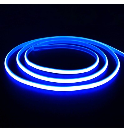 5m 11,5W/m Blå Neon COB strip - 230V, IP67, 288 LED, Kan klippes for hver 10cm