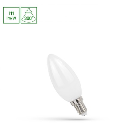 E14 5,5W LED kertepære - C35, filament mat glas, varm hvid, 610lm