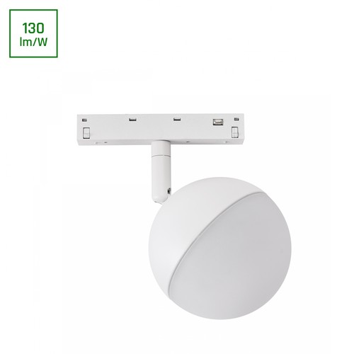 10W SYSTEM SHIFT BASIC GLOBE til 48V skinne - 130lm/W, 4000K, IP20, hvid, 120 grader