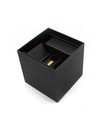 6W Dæmpbar CUBIC PRO væglampe - IP65, sort, sløjfbar, justerbar, firkantet, op/ned, inde / ude, inkl. lyskilde