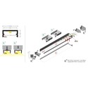 1m aluprofil BEGTON12 J/S - Sort anodiseret, påbygning, LED skinne
