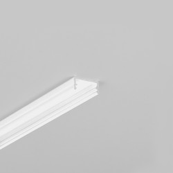 Alu / PVC profiler 2m aluprofil BEGTON12 J/S - Hvid lakeret, påbygning, LED skinne