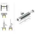 2m aluprofil COZY12 C/U1 - Anodiseret, påbygning, LED skinne