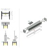 2m aluprofil COZY12 C/U1 - Anodiseret, påbygning, LED skinne