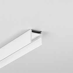 Alu / PVC profiler 2m aluprofil COZY12 C/U1 - Hvid lakeret, påbygning, LED skinne