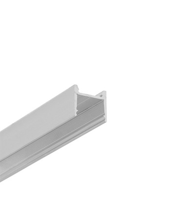 2m aluprofil HOOD14 F/U1 - Ubehandlet aluminium, påbygning, LED skinne