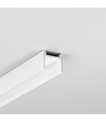 2m aluprofil HOOD14 F/U1 - Hvid lakeret, påbygning, LED skinne