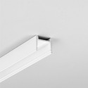 2m aluprofil HOOD14 F/U1 - Hvid lakeret, påbygning, LED skinne