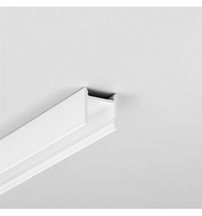 2m aluprofil LEVEL12 C/U1 - Hvid lakeret, påbygning, LED skinne